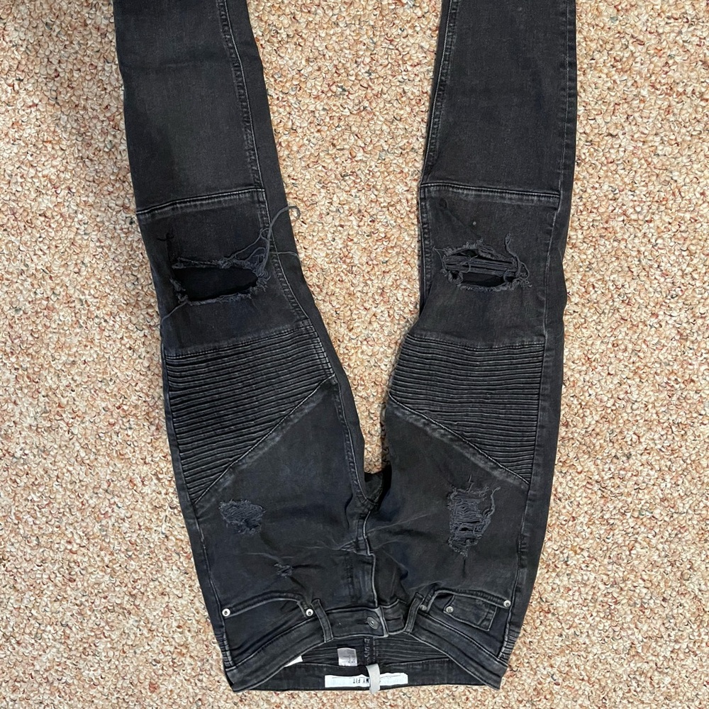 COPY - H&M Black Denim Moto Skinny Jean
